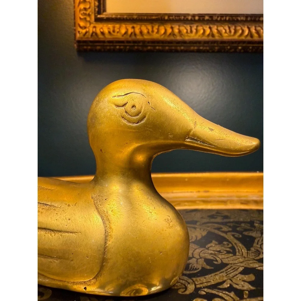 Vintage Solid Brass Duck Figurine | 6